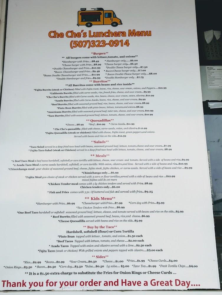 Che Che's Lunchera Menu image 2