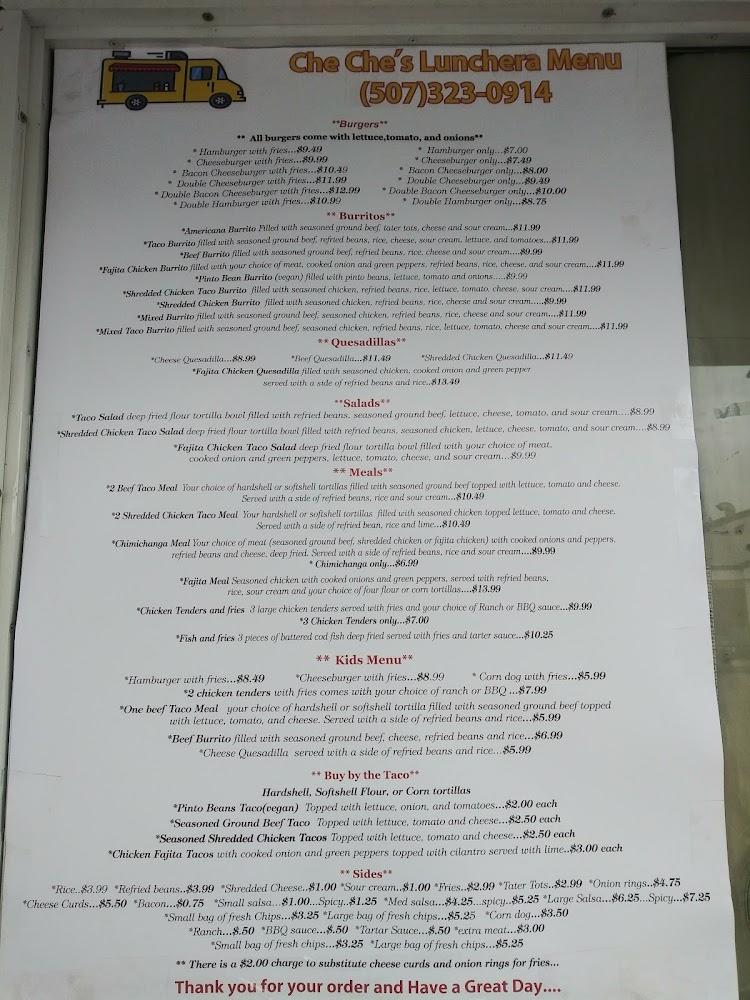 Che Che's Lunchera Menu image 3